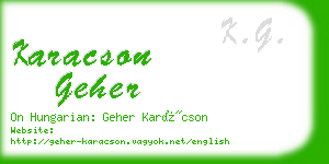 karacson geher business card